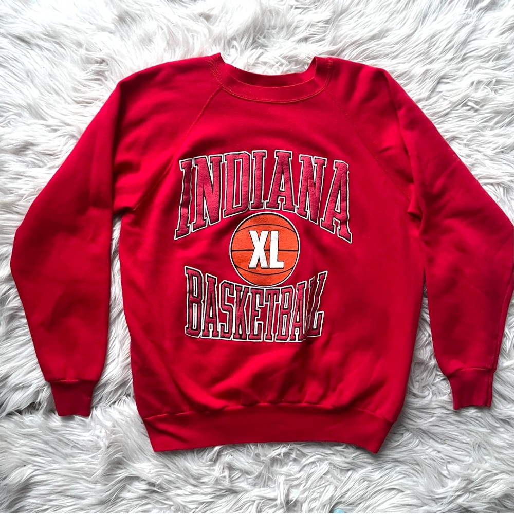 Vintage 80s Indiana Basketball single stitch pullover crewneck sweatshirt XL